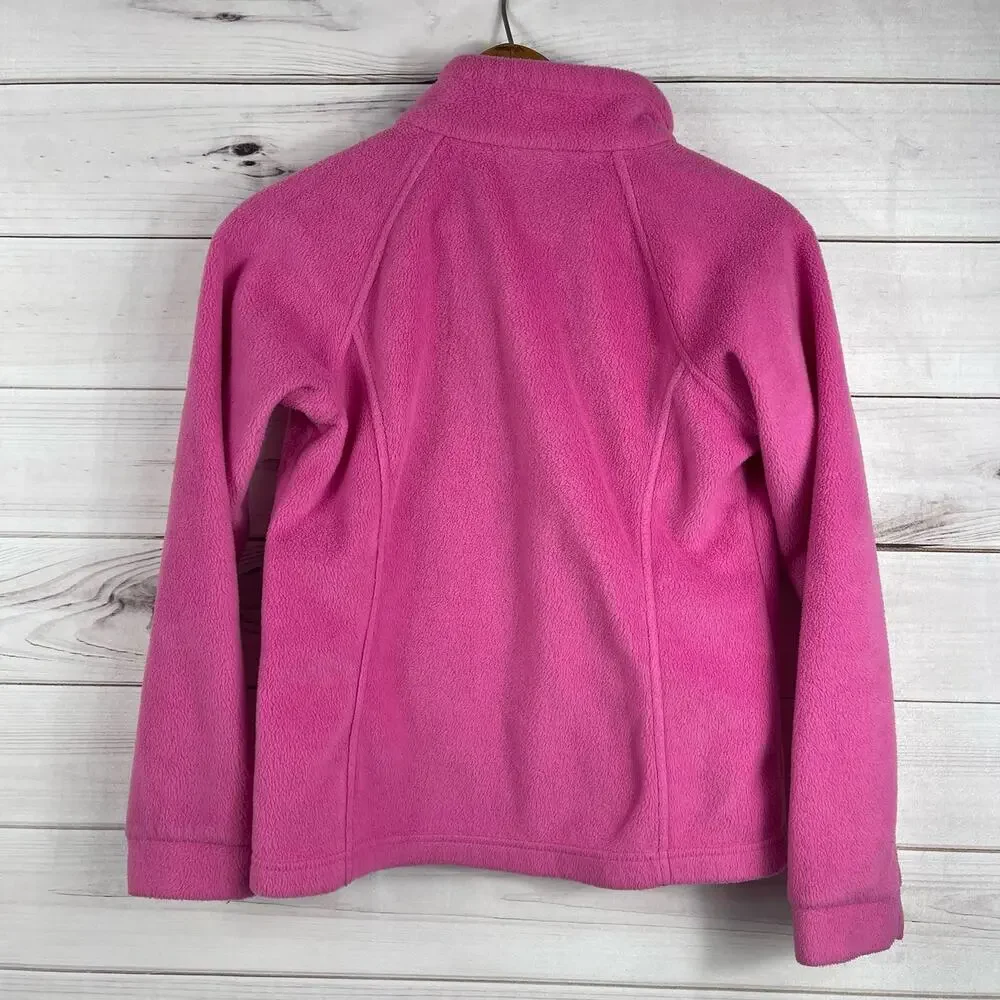 Columbia Pink Fleece Zip Up Jacket Size‎ M 10/12 Girls